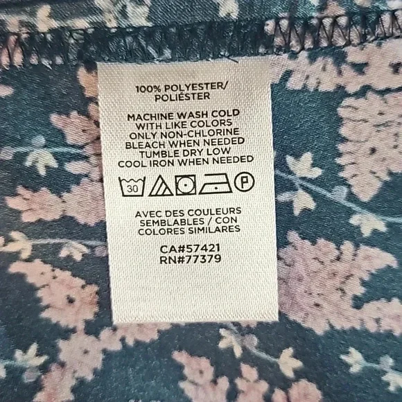 Ann Taylor Button Down Collared Floral Top Petite XL - Picture 5 of 6